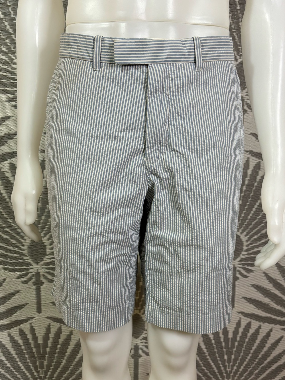 Vintage Polo Ralph Lauren Seersucker Shorts Mens Sz 34 Blue White Stripe Preppy